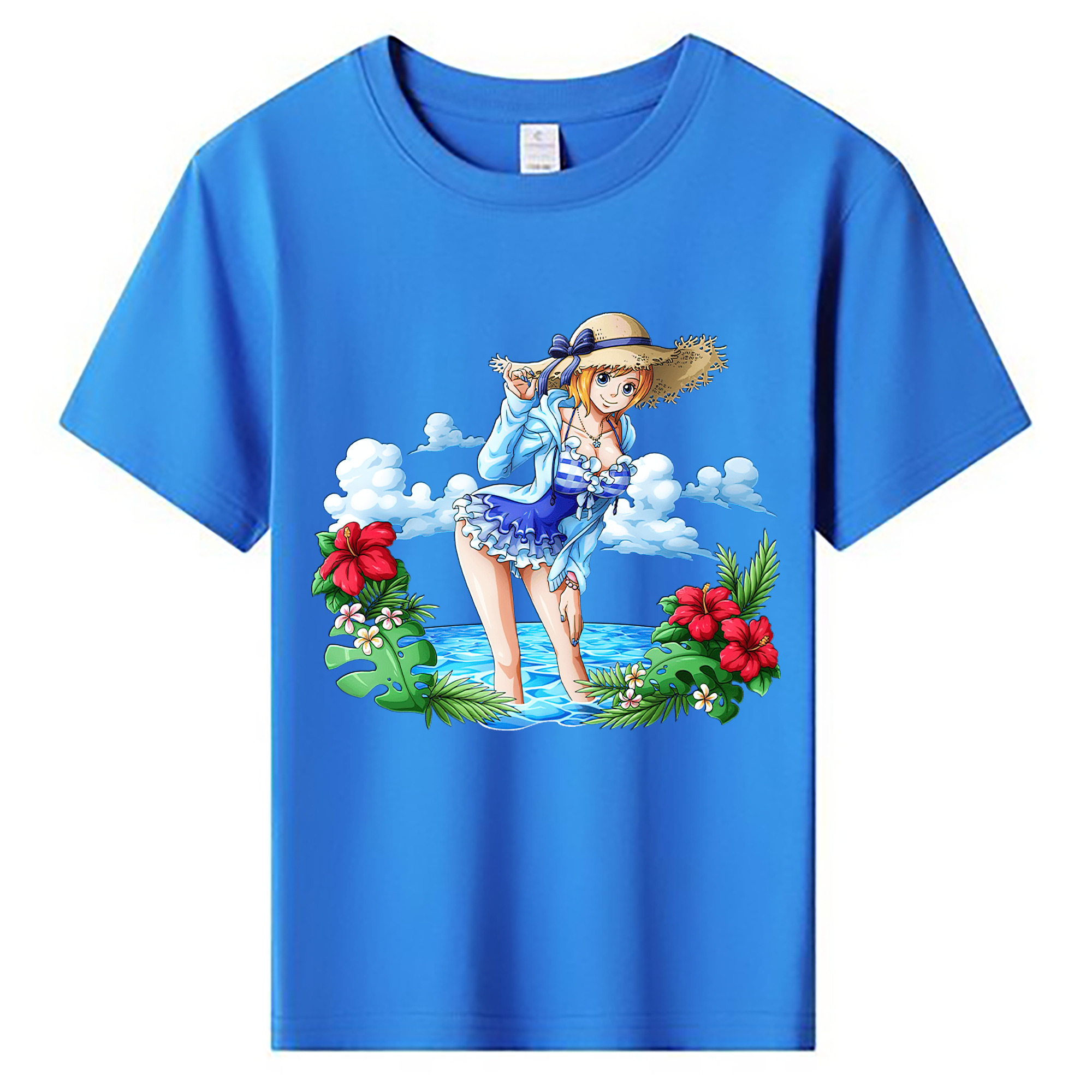 （画像用） ワンピース ナミ ONE PIECE Nami 綿100％キッズTシャツ（フロントプリント）